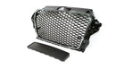 Exon RS3 Stealth Style Black Honeycomb Grille w/o Rings for Audi A3/S3 (8V) PFL 2014-2016-4