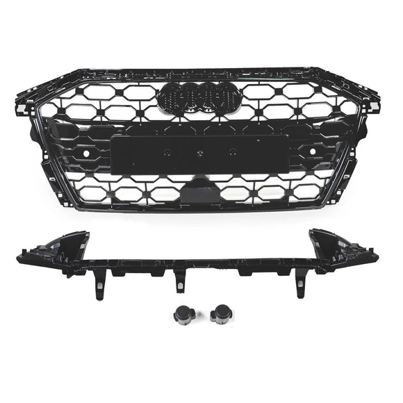 Exon RS3 Style Black Honeycomb Grille for Audi A3/S3 (8Y) 2020-present - MODE Auto Concepts