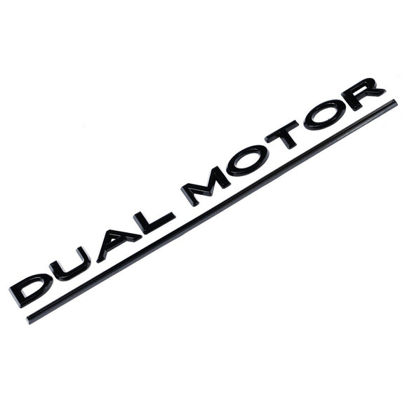Emblex Tesla Style Gloss Black Rear Badge Dual Motor Emblem for Tesla Model S 3 X Y - MODE Auto Concepts