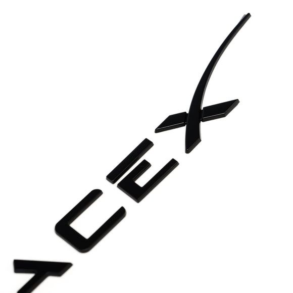 Emblex Tesla Style Gloss Black Rear Badge Space X Emblem for Tesla Model S 3 X Y - MODE Auto Concepts