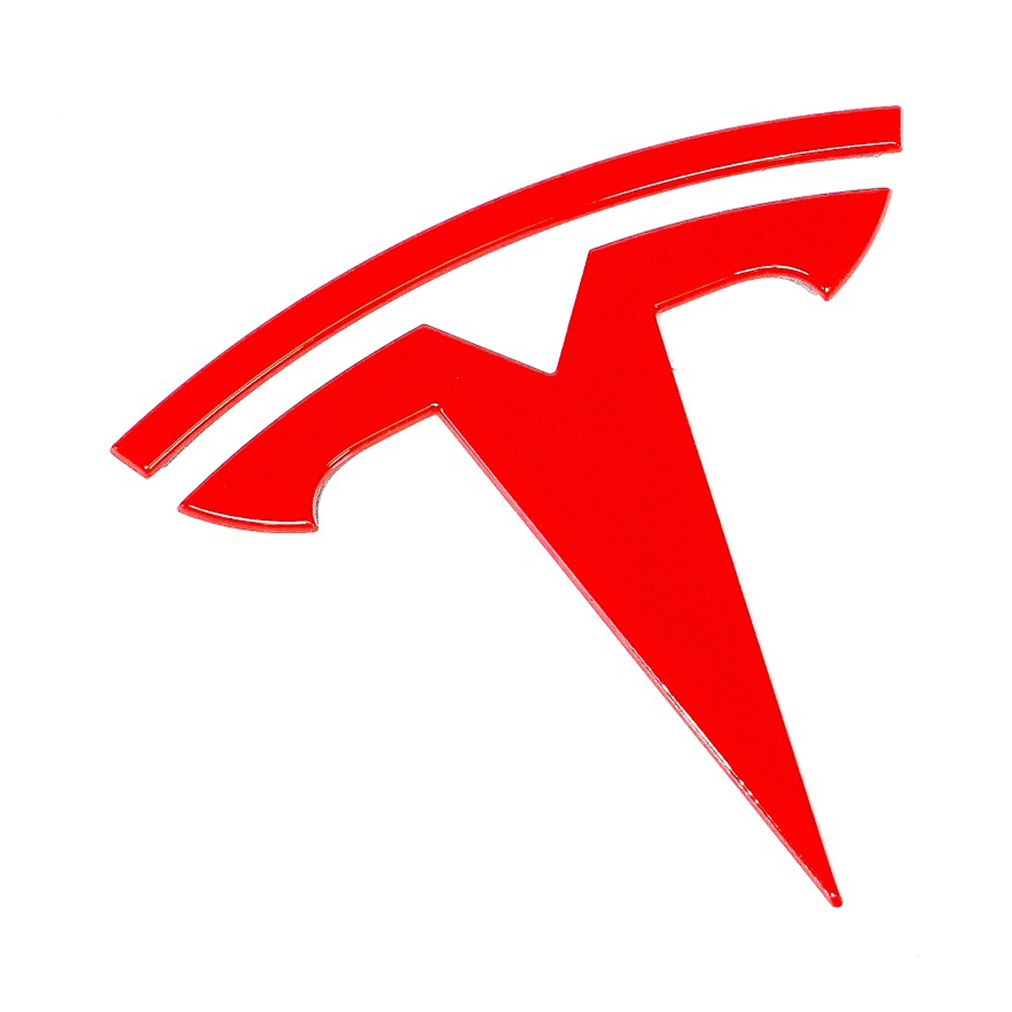 Exon Tesla Style Gloss Red Front Badge Hammer Emblem for Tesla Model S 3 X Y - 0