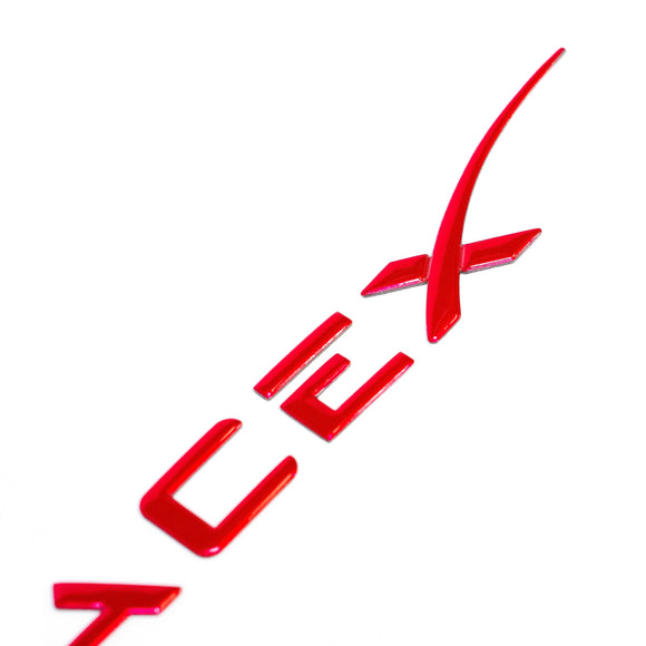 Emblex Tesla Style Gloss Red Rear Badge Space X Emblem for Tesla Model S 3 X Y - MODE Auto Concepts