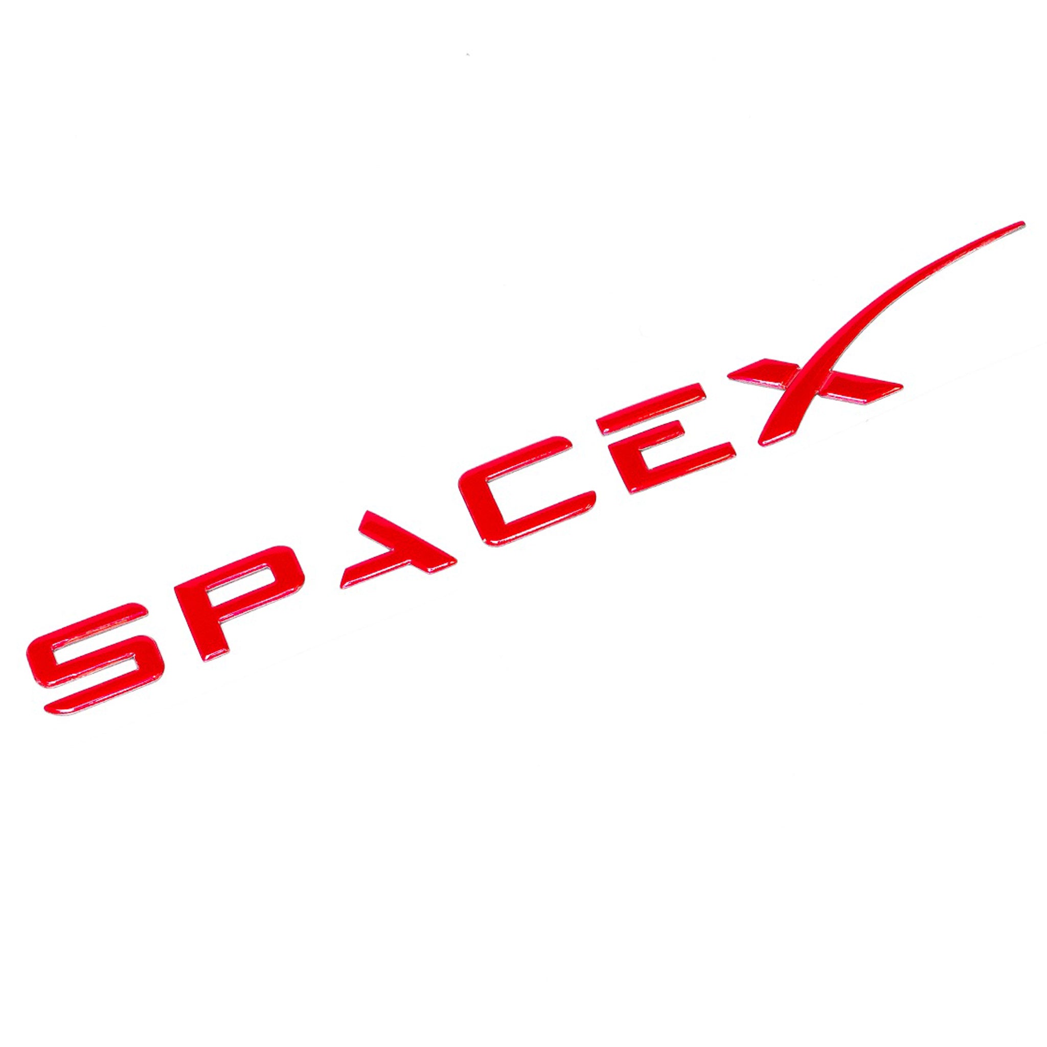 Emblème de l'espace X de l'insigne arrière rouge brillant de style Exon Tesla pour les modèles Tesla - 0