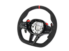 Genuine BMW M Performance Gloss Carbon Fibre w. Red 12'O'Clock Marker LCI CS Steering Wheel for BMW M2 G87 M3 G80 G81 M4 G82 G83 - Retrofit Kit