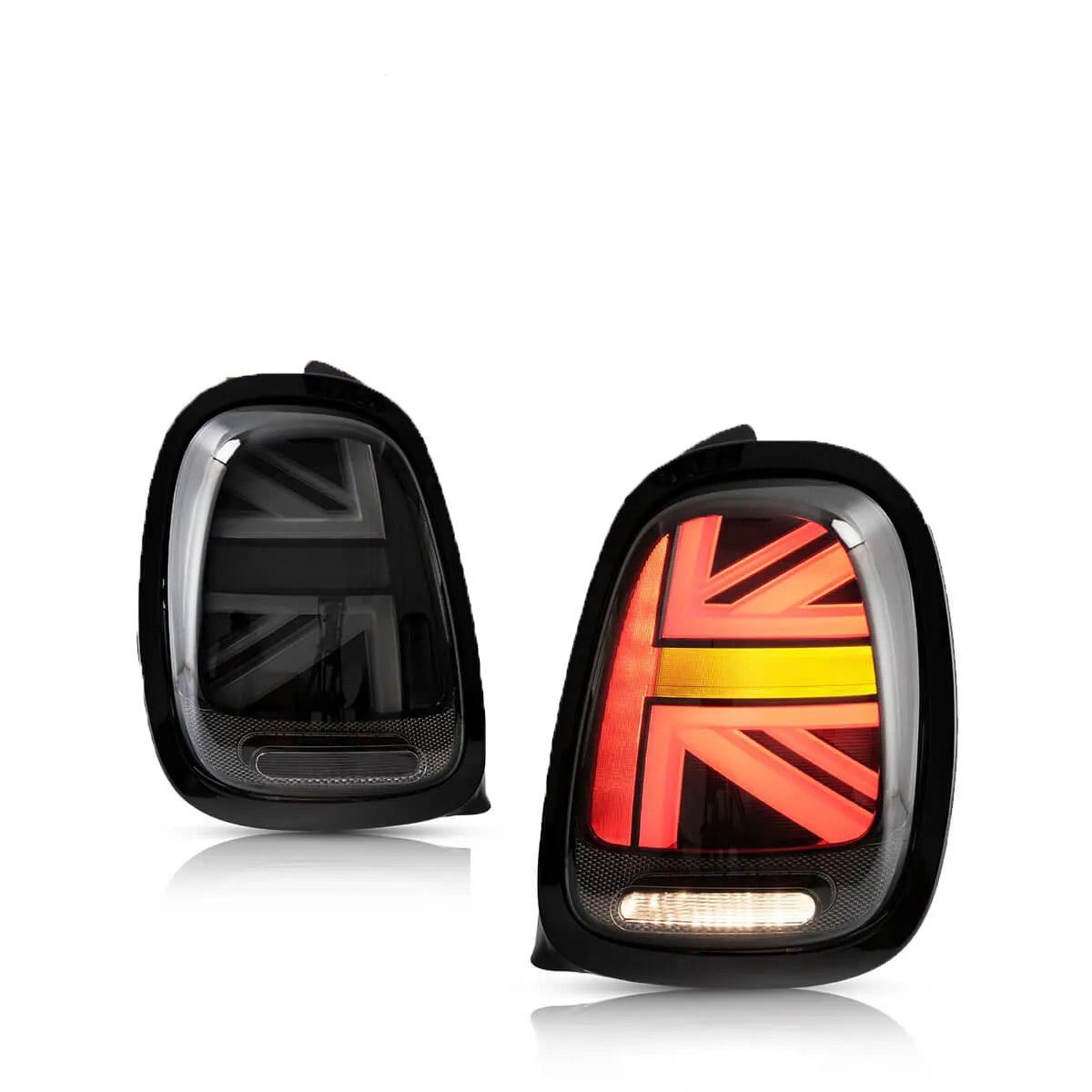 Luminosa Union Jack Style LED Tail Light Blackline w. Black Trim for MINI Cooper S JCW F55 F56 F57 - 0