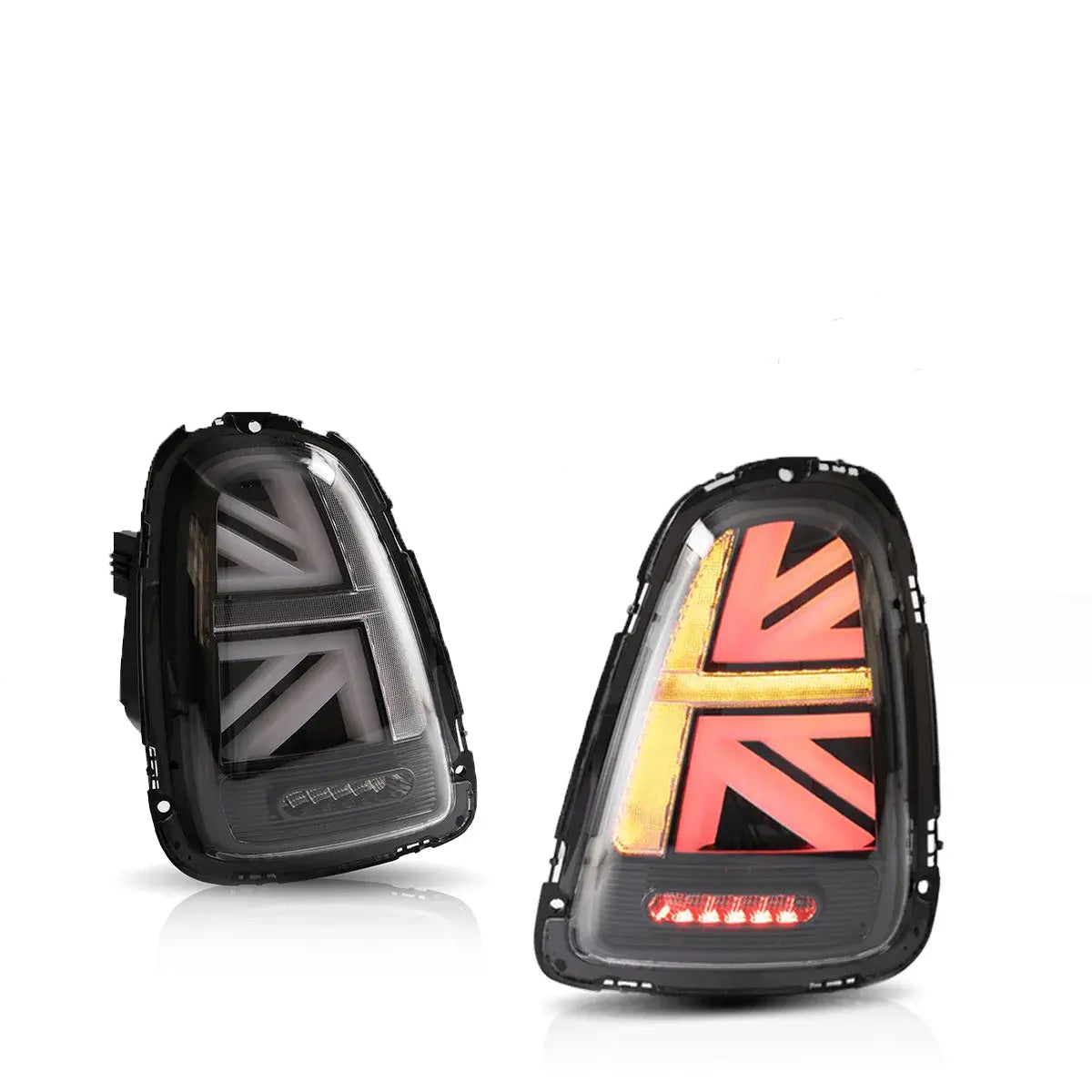 Luminosa Union Jack Style LED Tail Light Blackline w. Black Trim for MINI Cooper S JCW R56 R57 R58 R59 Hatch