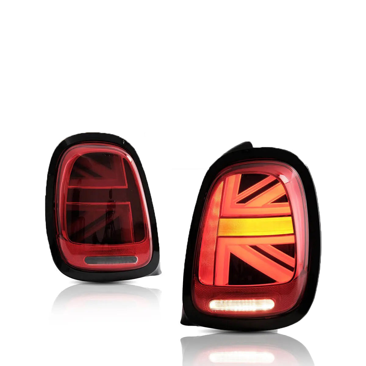 Luminosa Union Jack Style LED Tail Light Red w. Black Trim for MINI Cooper S JCW F55 F56 F57 - 0