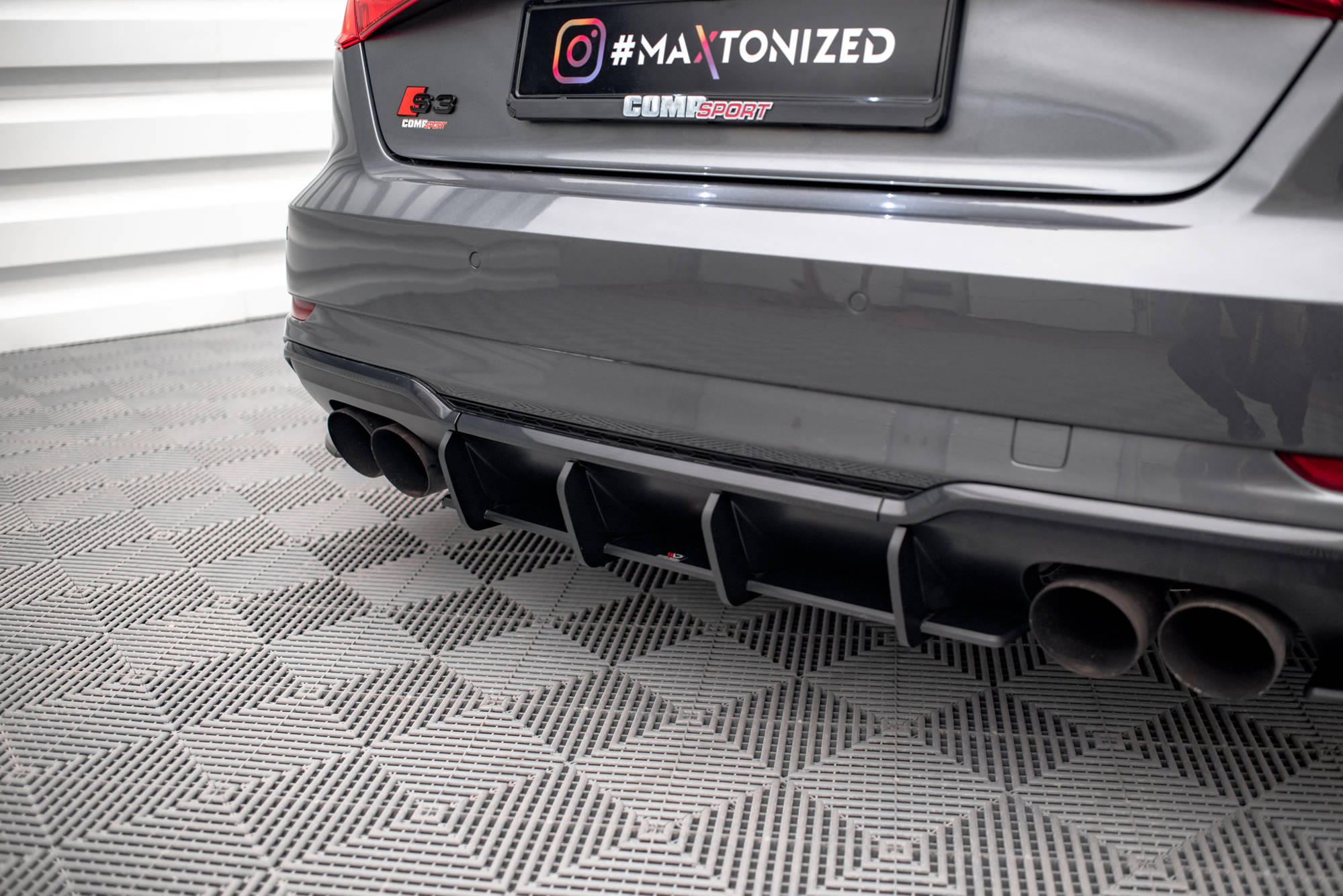 Maxton Design Street Pro Rear Diffuser for Audi S3 8V / A3 S-Line 8V Facelift Sportback - 0