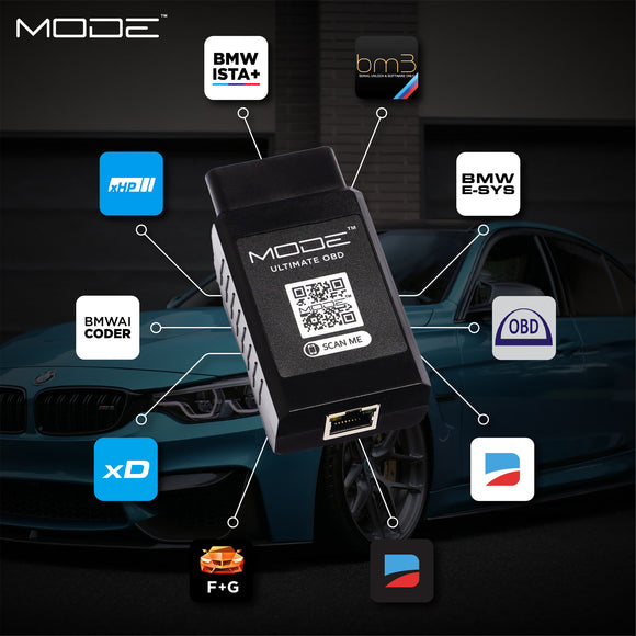 MODE Ultimate OBD II - WiFi ENET Adapter for bm3 MHD xHP xD BimmerCode E-SYS ISTA & More! for BMW I F G-Series Mini Cooper & Toyota Supra A90 - MODE Auto Concepts