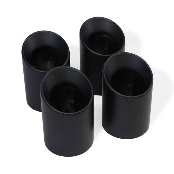 MODE Design 3.75" (98mm) Angle Cut Slip On Exhaust Tips High-Temp Coated Matte Black for BMW M3 F80 M4 F82 M2 Competition F87 S55 - MODE Auto Concepts