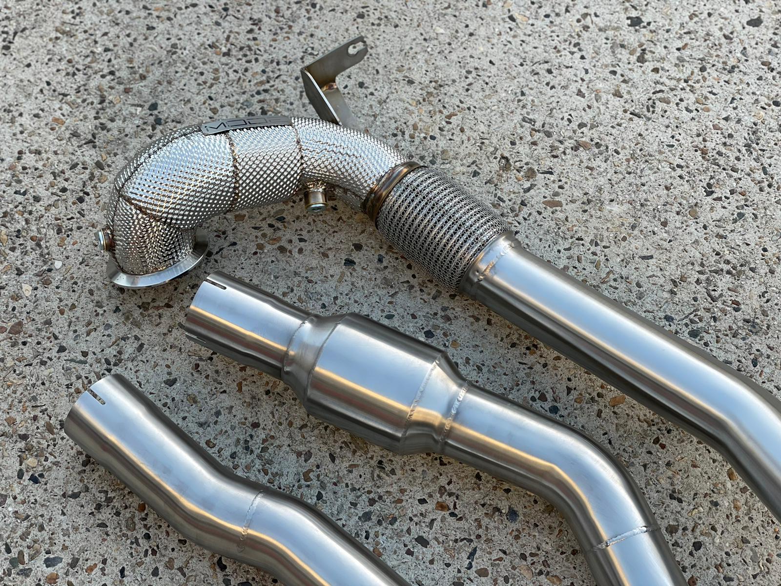 MODE Design Decatted 3.5" Downpipe V2 MQB AWD VW Golf MK8 R Audi S3 8Y 2.0T EA888 - MODE Auto Concepts