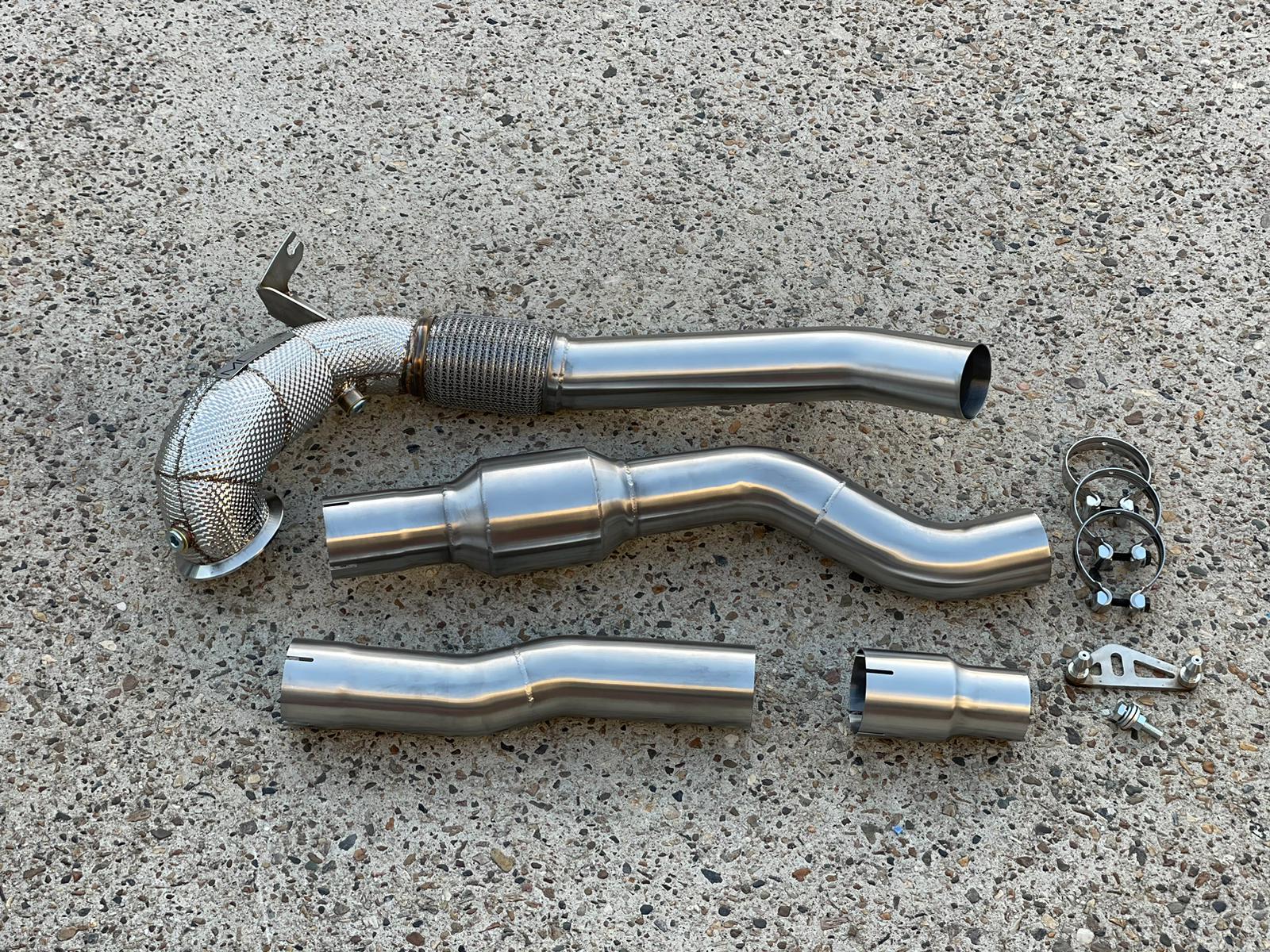 MODE Design Decatted 3.5" Downpipe V2 MQB AWD VW Golf MK8 R Audi S3 8Y 2.0T EA888 - MODE Auto Concepts