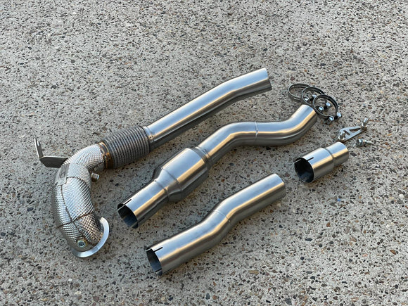 MODE Design Decatted 3.5" Downpipe V2 MQB AWD VW Golf MK8 R Audi S3 8Y 2.0T EA888 - MODE Auto Concepts