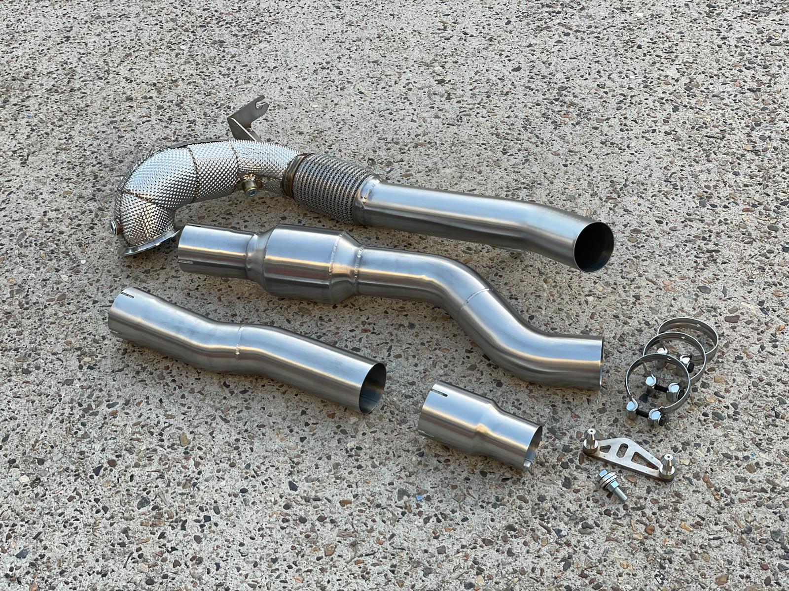 MODE Design 200cpsi Catted 3.5" Downpipe V2 MQB AWD VW Golf MK8 R Audi S3 8Y 2.0T EA888 - MODE Auto Concepts