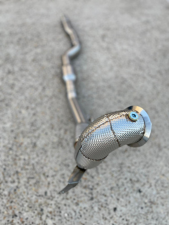 MODE Design Decatted 3.5" Downpipe V2 MQB AWD VW Golf MK8 R Audi S3 8Y 2.0T EA888 - MODE Auto Concepts