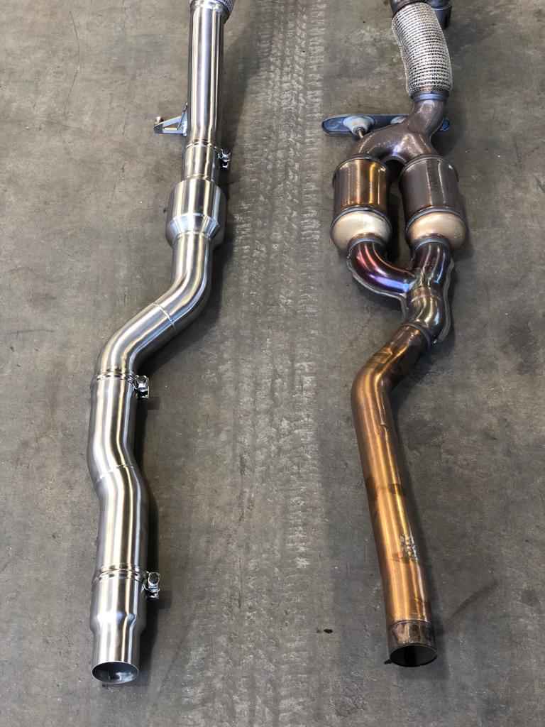 MODE Design 200cpsi Catted 3.5" Downpipe V2 MQB AWD VW Golf MK8 R Audi S3 8Y 2.0T EA888 - MODE Auto Concepts