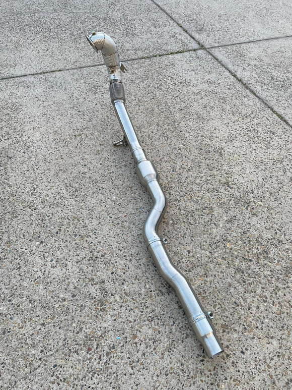 MODE Design Decatted 3.5" Downpipe V2 MQB AWD VW Golf MK8 R Audi S3 8Y 2.0T EA888 - MODE Auto Concepts