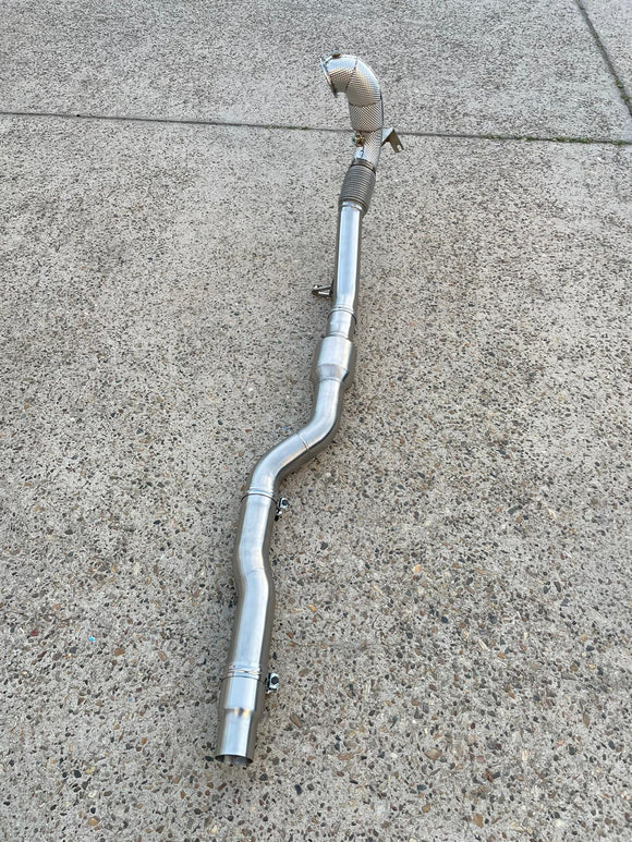 MODE Design Decatted 3.5" Downpipe V2 MQB AWD VW Golf MK8 R Audi S3 8Y 2.0T EA888 - MODE Auto Concepts