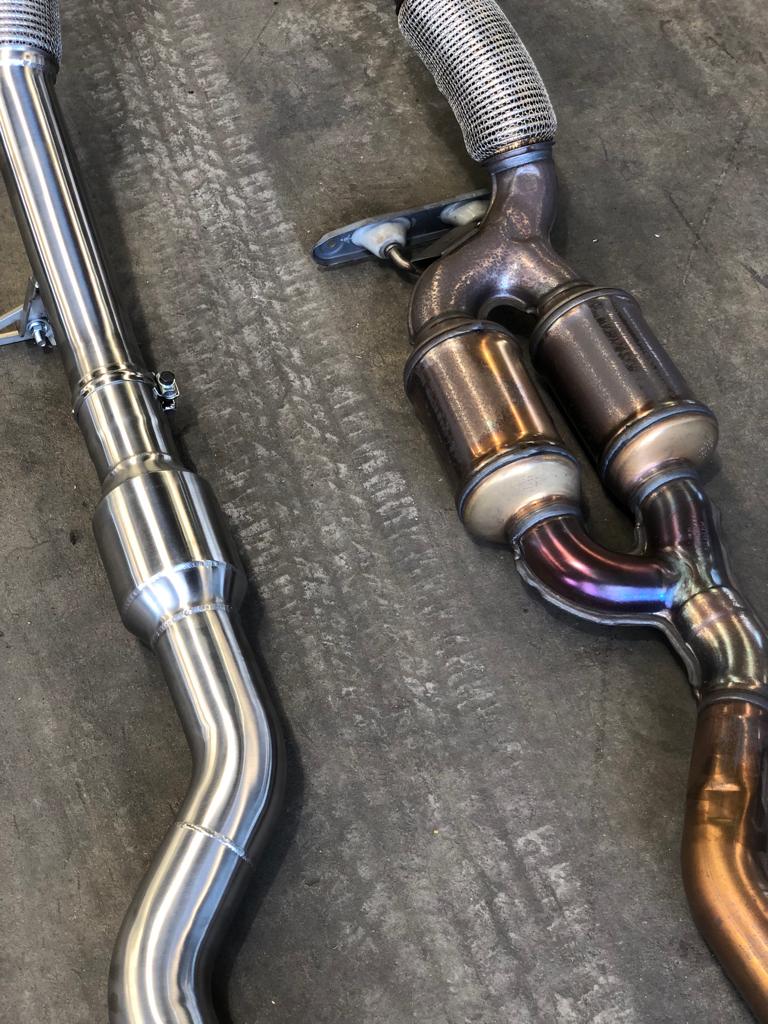 MODE Design 200cpsi Catted 3.5" Downpipe V2 MQB AWD VW Golf MK8 R Audi S3 8Y 2.0T EA888 - MODE Auto Concepts