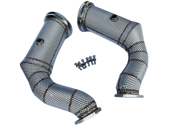 MODE Design 200cpsi Catted Downpipes w. Heatshield for Audi SQ7 SQ8 RSQ8 4M - MODE Auto Concepts