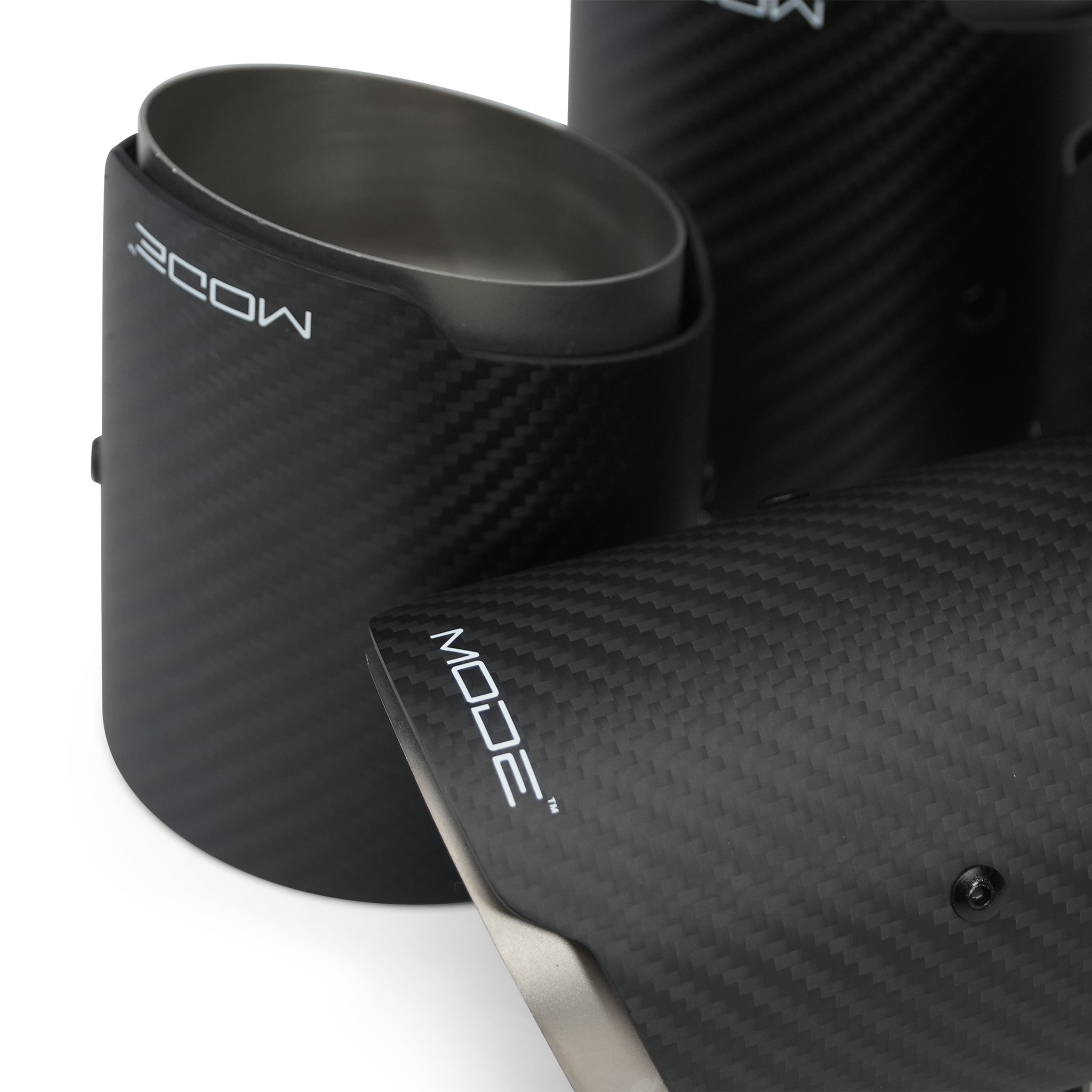 MODE Design 3.75" (95mm) Carbon Angle Cut Clamp-On Exhaust Tips for BMW M3 F80 M4 F82 & M2 Competition F87 M5 F10 F90 M6 F06 F12 F13