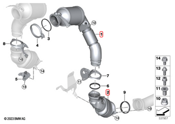 MODE Design 200cpsi Catted w. Heat Shield Downpipes S68 for BMW X5M F95 LCI X6M F96 LCI X5 G05 LCI M60i X6 G06 LCI M60i X7 G07 LCI M60i XM G09 2022+