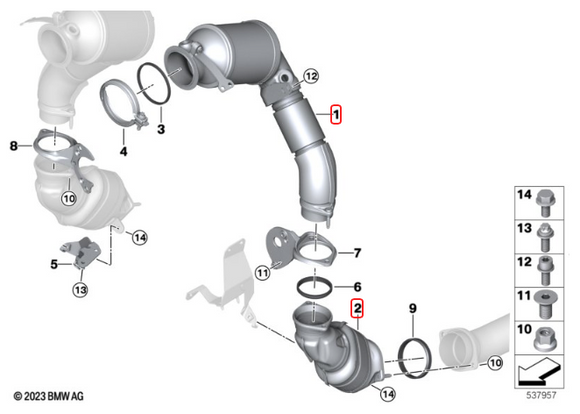 MODE Design Decatted Downpipes S68 for BMW X5M F95 LCI X6M F96 LCI X5 G05 LCI M60i X6 G06 LCI M60i X7 G07 LCI M60i XM G09 2022+