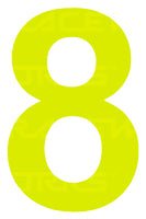 Track Day 150mm Day Glo Number Zero to Nine [0-9] Sticker / Decal Motorsport Australia CAMS Approved - MODE Auto Concepts