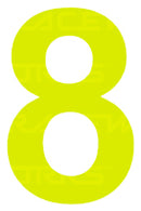 Track Day 150mm Day Glo Number Zero to Nine [0-9] Sticker / Decal Motorsport Australia CAMS Approved - MODE Auto Concepts