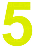 Track Day 150mm Day Glo Number Zero to Nine [0-9] Sticker / Decal Motorsport Australia CAMS Approved - MODE Auto Concepts