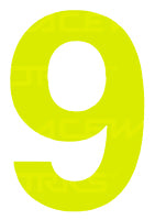 Track Day 150mm Day Glo Number Zero to Nine [0-9] Sticker / Decal Motorsport Australia CAMS Approved - MODE Auto Concepts