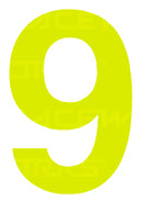 Track Day 150mm Day Glo Number Zero to Nine [0-9] Sticker / Decal Motorsport Australia CAMS Approved - MODE Auto Concepts