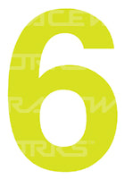 Track Day 150mm Day Glo Number Zero to Nine [0-9] Sticker / Decal Motorsport Australia CAMS Approved - MODE Auto Concepts