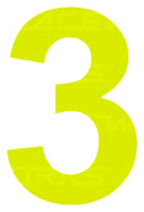 Track Day 150mm Day Glo Number Zero to Nine [0-9] Sticker / Decal Motorsport Australia CAMS Approved - MODE Auto Concepts