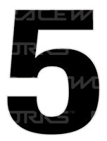 Track Day 280mm Black Number Zero to Nine [0-9] Sticker / Decal Motorsport Australia CAMS Approved - MODE Auto Concepts