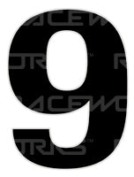 Track Day 280mm Black Number Zero to Nine [0-9] Sticker / Decal Motorsport Australia CAMS Approved - MODE Auto Concepts
