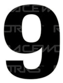 Track Day 280mm Black Number Zero to Nine [0-9] Sticker / Decal Motorsport Australia CAMS Approved - MODE Auto Concepts