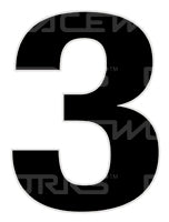 Track Day 280mm Black Number Zero to Nine [0-9] Sticker / Decal Motorsport Australia CAMS Approved - MODE Auto Concepts