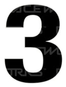 Track Day 280mm Black Number Zero to Nine [0-9] Sticker / Decal Motorsport Australia CAMS Approved - MODE Auto Concepts