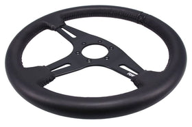 Motorsport Steering Wheel 194 Black Leather 350mm Flat - MODE Auto Concepts