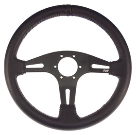 Motorsport Steering Wheel 194 Black Leather 350mm Flat - MODE Auto Concepts