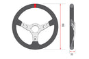 Motorsport Steering Wheel 194 Black Leather 350mm Flat - MODE Auto Concepts