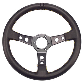 Motorsport Steering Wheel 196 Black Leather 350mm Deep Dish - MODE Auto Concepts