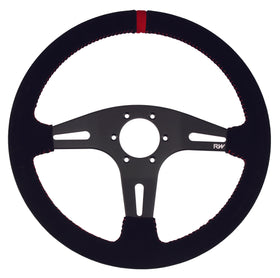 Motorsport Steering Wheel 195 Black Suede 350mm Flat - MODE Auto Concepts