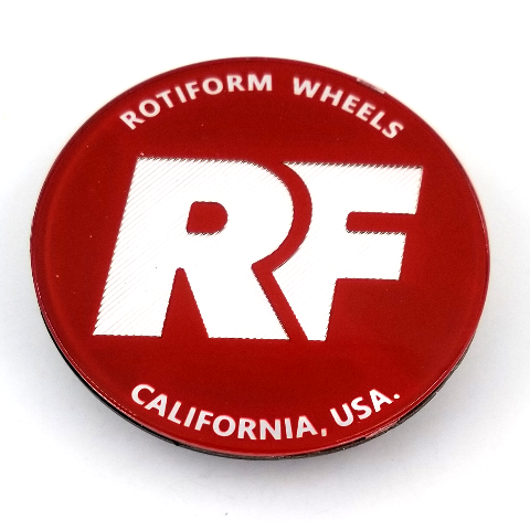 Rotiform Hex Centre Cap Insert w. RF logo (Red w. Chrome Logo) *Suit Hex Caps ONLY* - MODE Auto Concepts