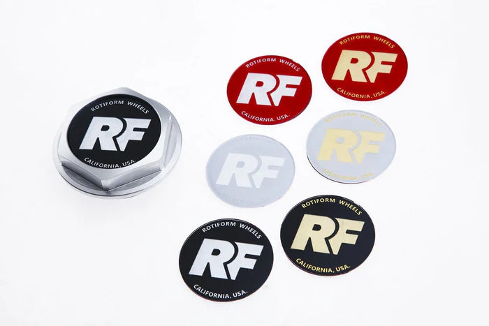 Rotiform Hex Centre Cap Insert w. RF logo (Red w. Chrome Logo) *Suit Hex Caps ONLY* - MODE Auto Concepts