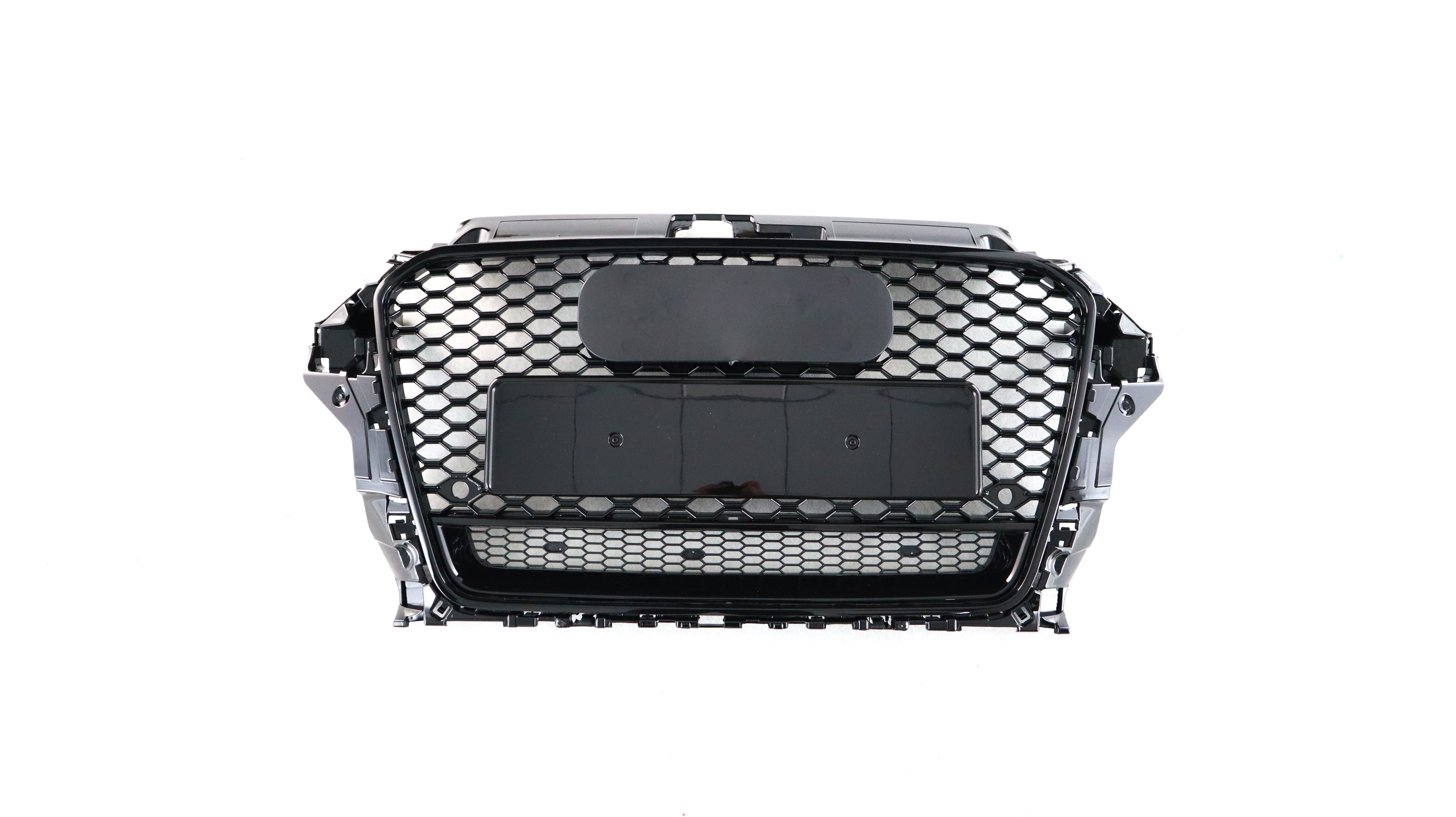 Calandre nid d'abeille noire style Exon RS3 pour Audi A3/S3 (8V) PFL 2014-2016 - 0