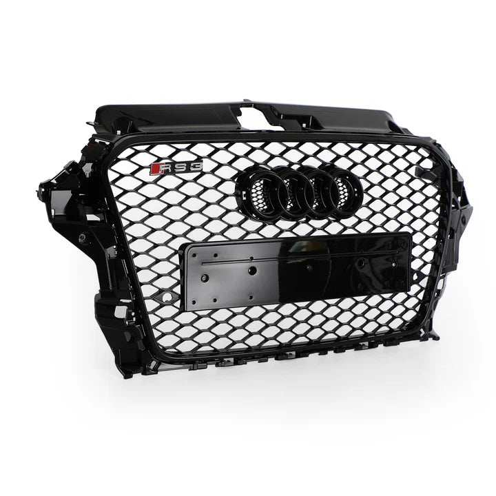 Exon RS3 Style Black Honeycomb Grille for Audi A3/S3 (8V) PFL 2014-2016