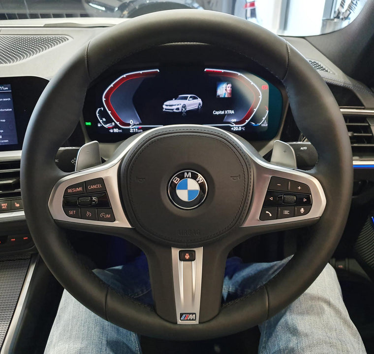 MODE "GTS" & "CS" style Suede Custom Steering Wheel Cover for BMW M3 G80 M4 G82 F90 M5 F95 X5M F96 X6M & G-Series M-Sport Models - MODE Auto Concepts