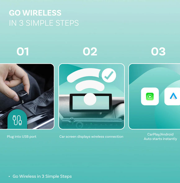 VOLT Auto V2.0 Mini Cube Wireless CarPlay & Android Adapter (Convert Wired to Wireless)
